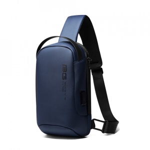 Geanta crossbody/de umar, multifunctionala, cu port de incarcare USB, Bange, 18cmx11cmx31cm, Albastra