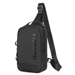 Geanta de umar, de piept sau de mana, sport casual, impermeabila, Tigernu, 19.5x8.5x28 cm, Neagra