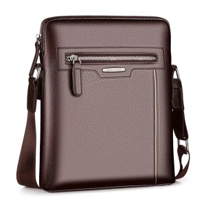 Geanta de umar sau de mana business casual, impermeabila, din piele ecologica, WEIXIER, 27.5x23.5x5.5 cm, Maro