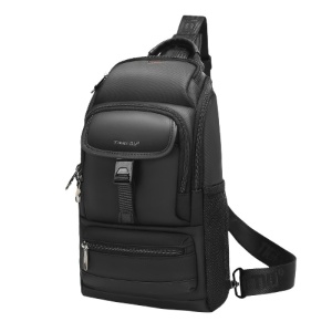 Geanta de umar sau de piept, din material impermeabil antizgariere, TIGERNU, 19x9x33 cm, Neagra