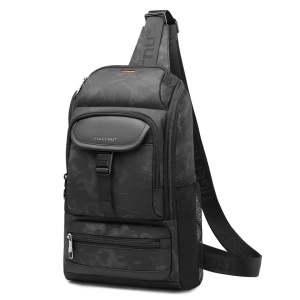 Geanta de umar sau de piept, din material impermeabil antizgariere, TIGERNU, 19x9x33 cm, Neagra camuflaj