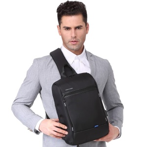 Geanta laptop 13.3", de umar, de piept sau de mana tip sling, antifurt, cu port de incarcare USB, Kingsons, 40x23.5x11 cm, Neagra - Img 6