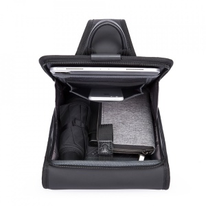 Geanta tip messenger casual, crossbody, de umar sau de mana, Bange, 28x8x22cm, Neagra - Img 3