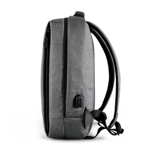 Rucsac laptop 14" smart casual, robust, impermeabil, cu port USB, Tigernu, 39x17x41 cm, Gri - Img 5