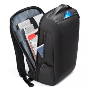 Rucsac laptop 15.6", business casual, impermeabil cu cifru antifurt si port de incarcare USB, GETICS, 30x16x47 cm, Negru - Img 4
