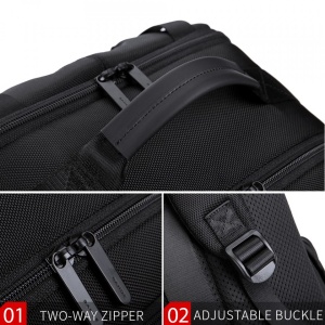 Rucsac laptop 15.6", business, pentru calatorii, impermeabil, BANGE, 45x33x18 cm, Negru - Img 4