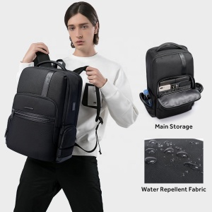 Rucsac laptop 15.6", casual business, impermeabil cu port USB, BANGE, 46x33x19 cm, Negru - Img 8