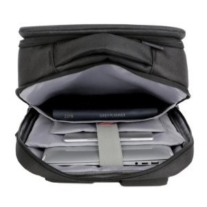 Rucsac laptop 15.6" casual, impermeabil, cu port incarcare USB, GETICS, 33x17x45 cm, Negru - Img 4