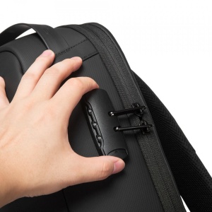 Rucsac laptop 15.6", casual, impermeabil, cu sistem antifurt, port de incarcare USB, BANGE, 48x15x32 cm, Negru - Img 6