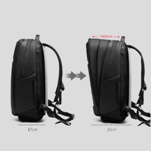 Rucsac laptop 15.6", expandabil, cu buzunar pentru incaltaminte, GETICS, 51x16x33 cm, Negru - Img 5