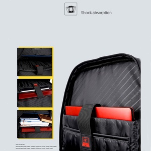 Rucsac laptop 15.6", impermeabil, cu port incarcare USB, Arctic Hunter, 47x35x17 cm, Negru - Img 5