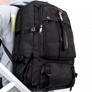 Rucsac laptop 15.6", impermeabil, expandabil, pentru excursii, cu compartiment pentru incaltaminte, GETICS, 40x23/31x63 cm, Negru - Img 8