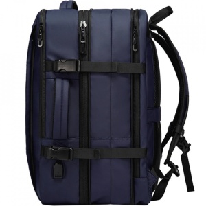 Rucsac laptop 15.6", pentru calatorii, impermeabil, expandabil pana la 37 L, cu port de incarcare USB, BANGE, 44x30x16 cm, Albastru - Img 7