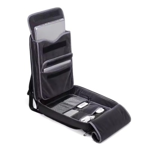 Rucsac laptop 15.6", smart business, compact, impermeabil, cu port de incarcare USB, GETICS, 32x12x47 cm, Negru - Img 3