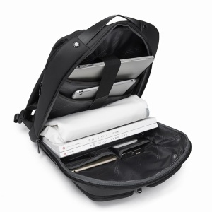 Rucsac laptop 15.6", smart business, compact, impermeabil, cu port de incarcare USB, BANGE, 32x14x46 cm, Negru - Img 5