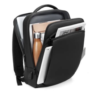 Rucsac laptop 15.6", smart business convertibil, cu port de incarcare USB, GETICS, 30x12x42 cm, Negru - Img 2