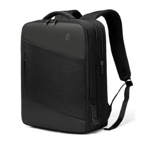 Rucsac laptop 15.6", smart business, expandabil cu deschidere 180 grade, port USB si jack audio, Arctic Hunter, 43x30x15/25 cm, Negru 652