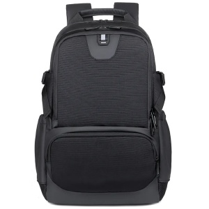 Rucsac laptop 15.6" smart casual, cu port de incarcare USB, GETICS, 46x30x22 cm, Negru - Img 2