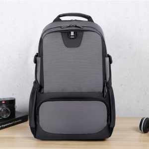 Rucsac laptop 15.6" smart casual, cu port de incarcare USB, GETICS, 46x30x22 cm, Gri - Img 3