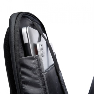 Rucsac laptop 15.6", smart casual, design pelerin unisex, impermeabil, BANGE, 46x30x19 cm, Negru - Img 5