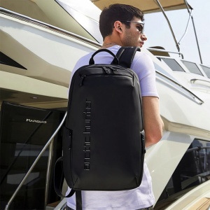 Rucsac laptop 15.6", smart casual, impermeabil, cu orificiu pentru casti, Arctic Hunter, 46x30x15 cm, Negru - Img 8