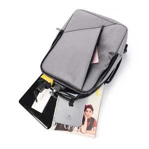 Rucsac laptop 15.6" smart casual, impermeabil, cu port de incarcare USB, GETICS, 30x14x43 cm, Gri - Img 3