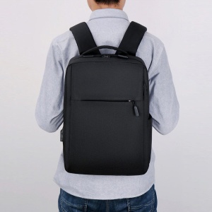 Rucsac laptop 15.6", smart casual, impermeabil, cu port USB, GETICS, 40x30x15 cm, Negru - Img 5