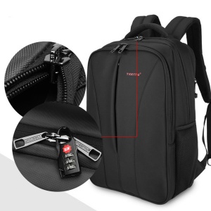 Rucsac laptop 15.6" smart casual, impermeabil, cu port USB, Tigernu, 30x17x48 cm, Negru - Img 7