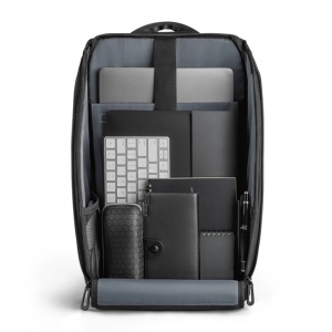 Rucsac laptop 15.6", structura 3D pliabila, cu port incarcare USB, Kingsons, 48x28x16 cm, Albastru - Img 3