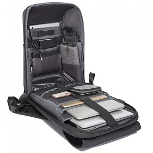 Rucsac laptop 15.6", unisex, smart business, impermeabil, cu lacat TSA si port USB, BANGE, 47x30x15 cm, Negru - Img 6