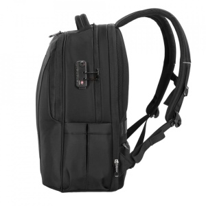 Rucsac laptop 17", smart casual pentru calatorii, expandabil, cu cifru TSA antifurt si port USB, Tigernu, 33x15x48 cm, Negru - Img 5