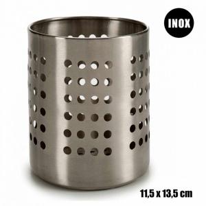 Suport pentru tacamuri din otel inoxidabil perforat, Escalate, 11.5x11.5 x13.5 cm - Img 3