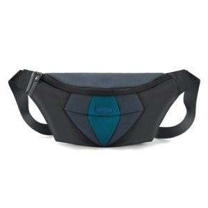 Borseta compacta, multifunctionala, impermeabila, Tigernu, 35x7x15 cm, Neagra cu albastru - Img 2