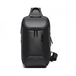 Geanta crossbody/de umar casual, impermeabila, multifunctionala, antifurt, cu port de incarcare USB, Bange, Neagra - Img 2