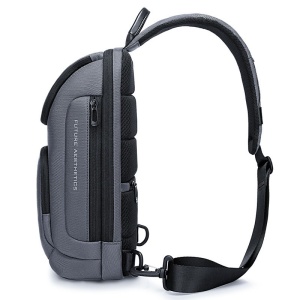 Geanta crossbody, de umar sau de mana, unisex, impermeabila, Bange, 34x17.5x11 cm, Gri - Img 5