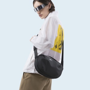 Geanta crossbody/de umar unisex, casual, tip borseta, Bange, 34x6x19 cm, Neagra - Img 7