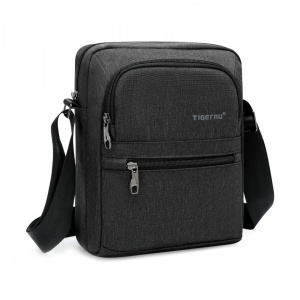 Geanta de umar sau de piept 9.7", impermeabila, Tigernu, 26x21x8 cm, Negru/Gri - Img 3