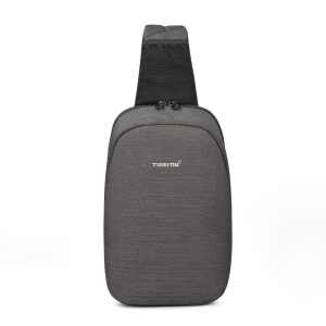 Geanta de umar sau de piept, smart casual, impermeabila, cu orificiu pentru cablu audio sau USB, Tigernu, 32x20x11 cm, Gri inchis - Img 3