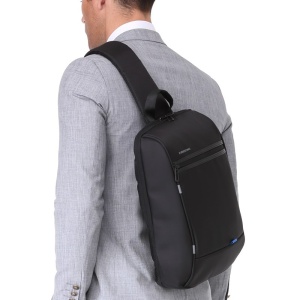Geanta laptop 13.3", de umar, de piept sau de mana tip sling, antifurt, cu port de incarcare USB, Kingsons, 40x23.5x11 cm, Neagra - Img 7
