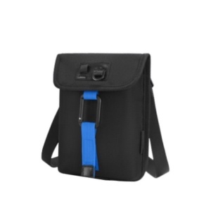 Geanta sport casual de umar sau de piept, TIGERNU, 19.5x3x15 cm, Neagra cu albastru