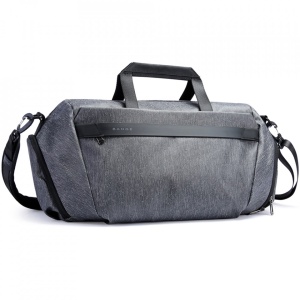 Geanta sport unisex pentru calatorii, impermeabila, cu buzunar pentru incaltaminte, Bange, 46x17x26 cm, Gri