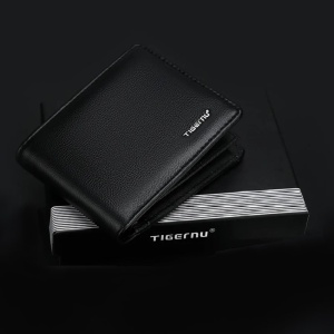 Portofel business clasic, pliabil, impermeabil, TIGERNU, 12x2.5x9 cm, Negru - Img 5