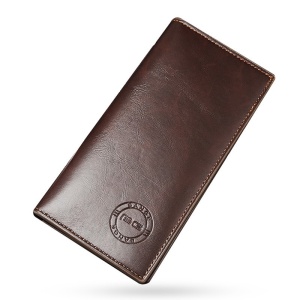 Portofel business pentru carduri, design slim inalt, impermeabil, BANGE, 18.5x1x9 cm, Maro
