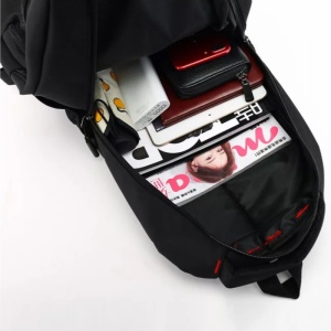 Rucsac 15.6" casual minimalist, impermeabil, GETICS, 32x19x44 cm, Negru/Albastru - Img 4