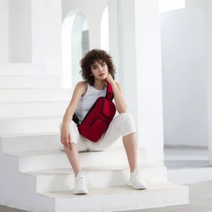 Rucsac crossbody, de umar sau de mana, unisex, impermeabila, Bange, 34x17.5x11 cm, Rosu - Img 7