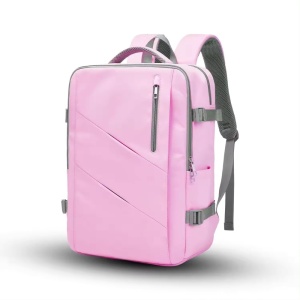 Rucsac dama 15.6", multifunctional, impermeabil, cu port USB, Getics, 29.5x15.5x42.5 cm, Roz