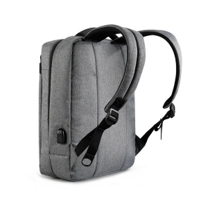 Rucsac laptop 14" smart casual, robust, impermeabil, cu port USB, Tigernu, 39x17x41 cm, Gri - Img 6