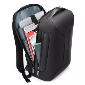 Rucsac laptop 15.6", business casual, cu cifru antifurt si port de incarcare USB, GETICS, 30x16x47 cm, Negru - Img 4