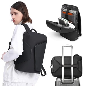 Rucsac laptop 15.6" business, impermeabil cu design plic, Bange, 30.5x18x46 cm, Negru - Img 8