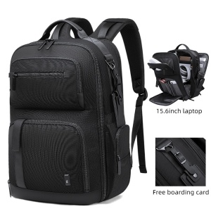 Rucsac laptop 15.6", business, pentru calatorii, impermeabil, BANGE, 45x33x18 cm, Negru - Img 5